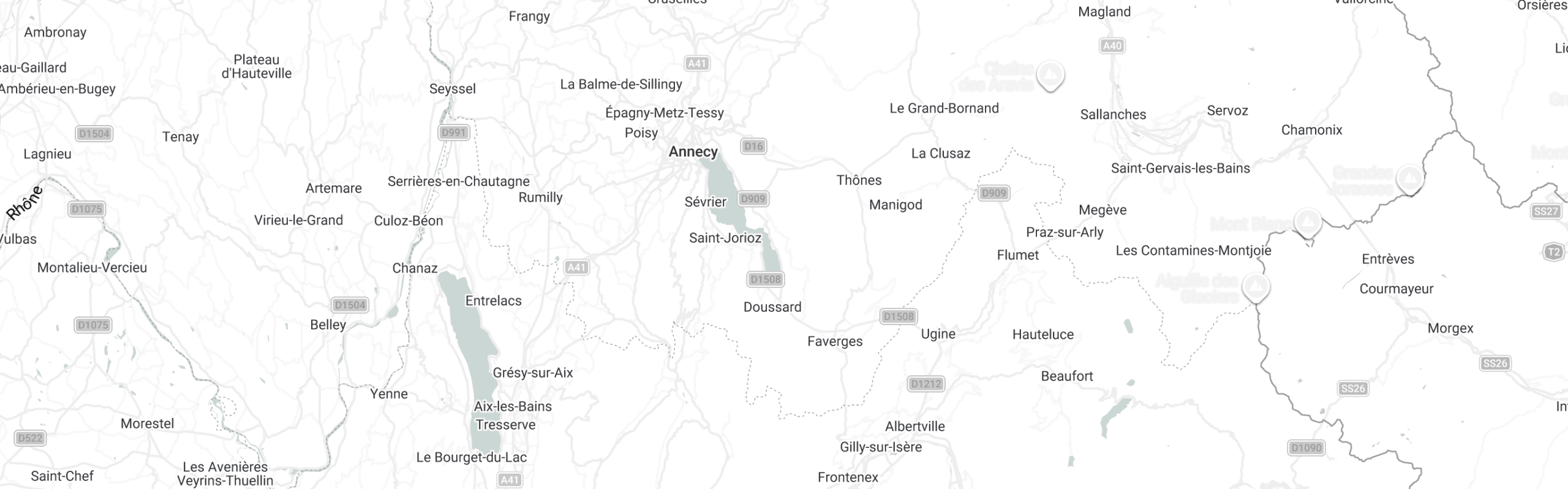 carte itinéraires vélo - annecy