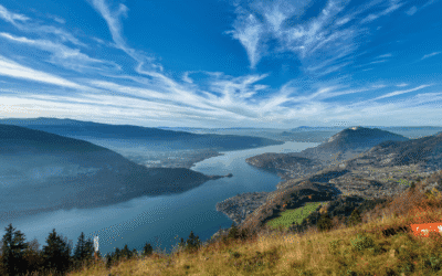 Le Col de la Forclaz à vélo (vue panoramique sur le lac)